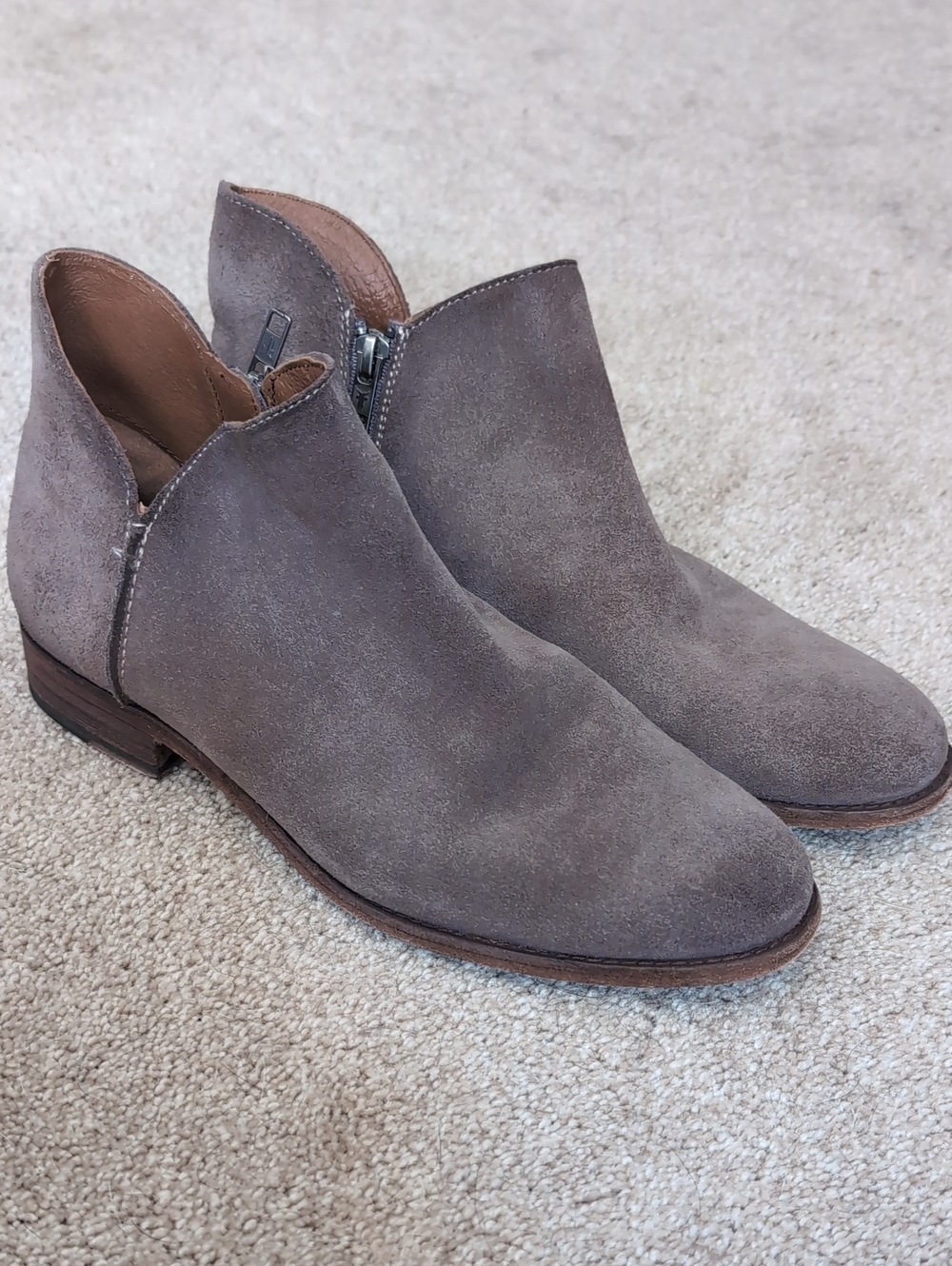 Frye Suede Ankle Boots in Taupe